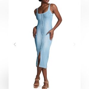 Commando denim midi dress washed indigo